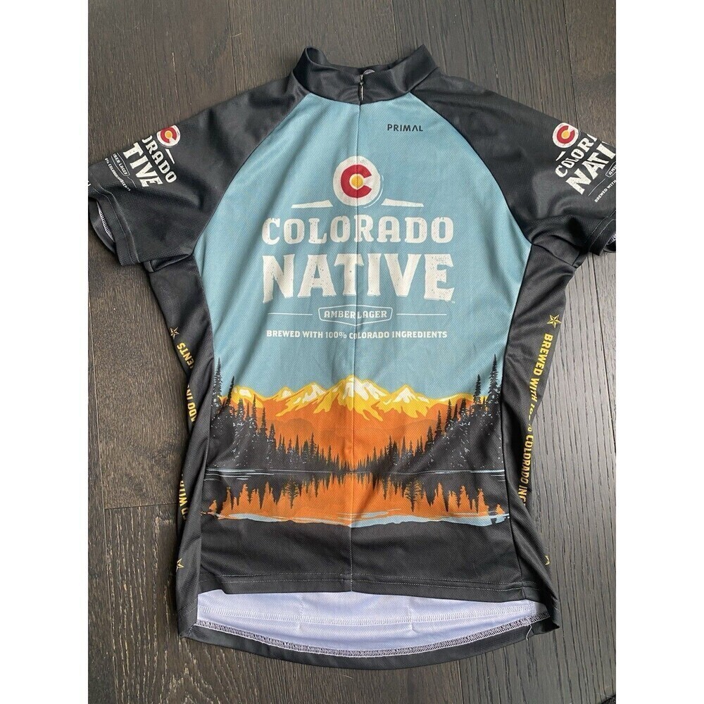 Primal Women's Size Large Blue Gray Colorado Native Cycling Biking Jersey